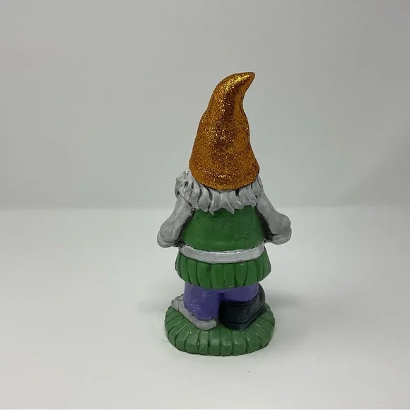ZOMBIE GNOME HALLOWEEN FIGURE GLITTER GOLD HAT - Picture 3 of 5